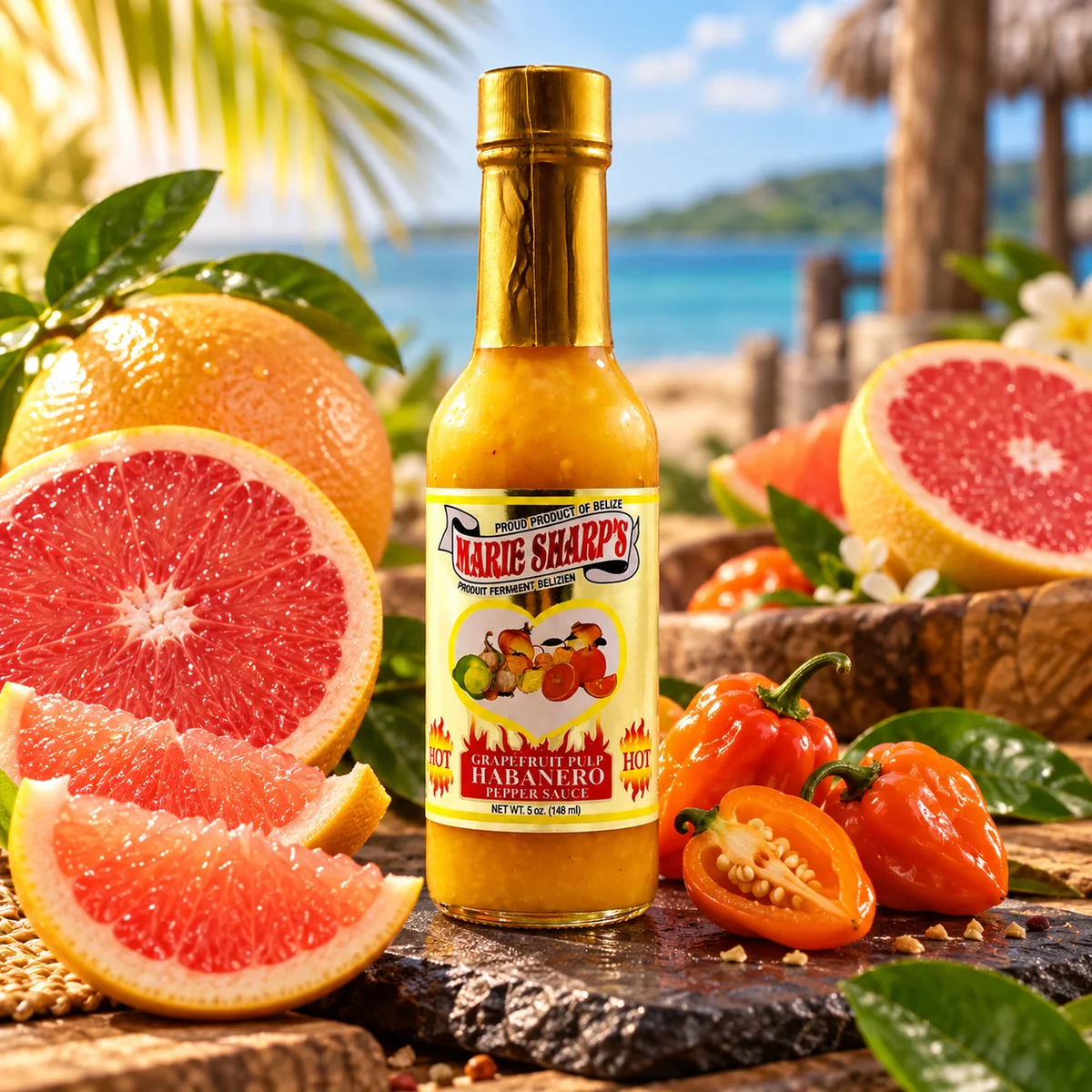 Marie Sharps Grapefruit Pulp - Habanero Pepper Sauce, 148ml