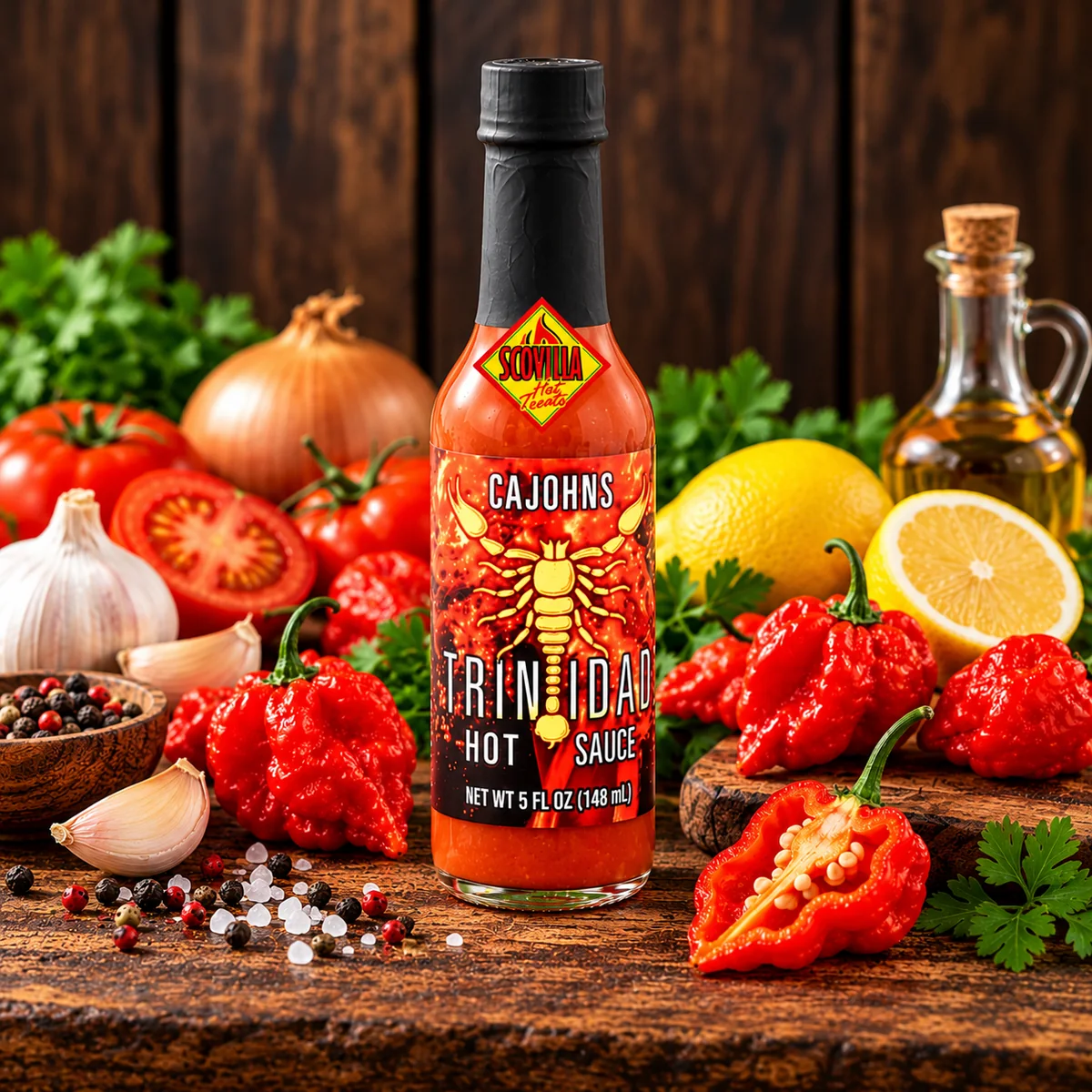 CaJohns Trinidad Scorpion Hot Sauce, 148ml